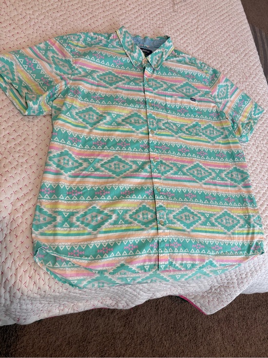 chubbies Other - ⚪️⚪️Chubbies Men's Short-Sleeve Button-Up Shirt in Mint Aztec Print XXL
